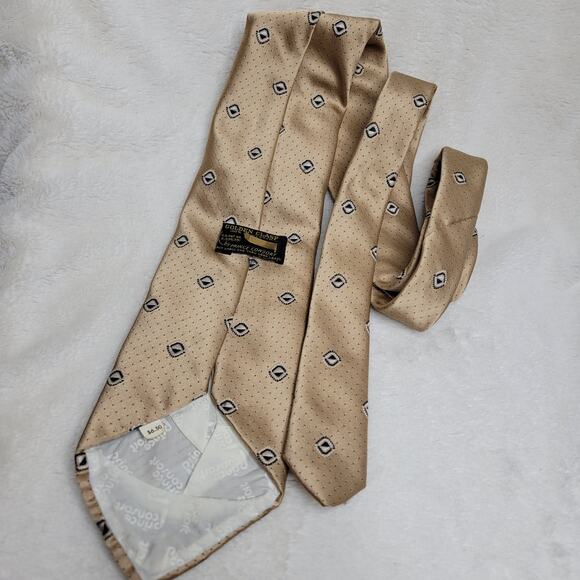 VTG 70s Golden Clasp by Prince Consort Gold Wide Kipper Polyester Point Neck Tie - Picture 11 of 12